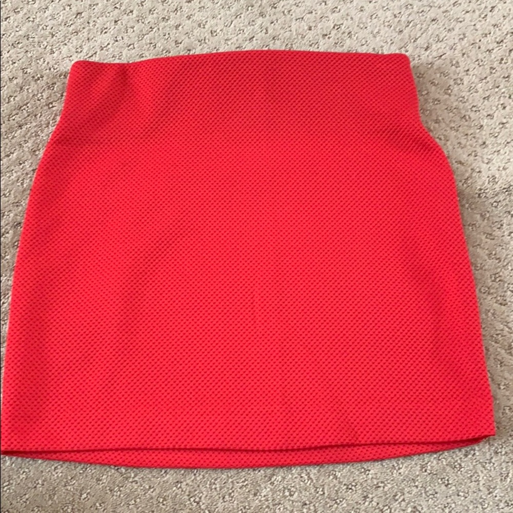 Red mini skirt